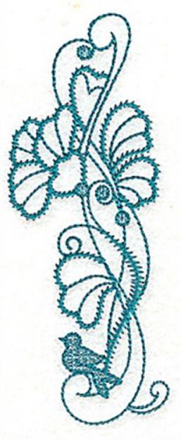 Picture of Flowers Bird Machine Embroidery Design