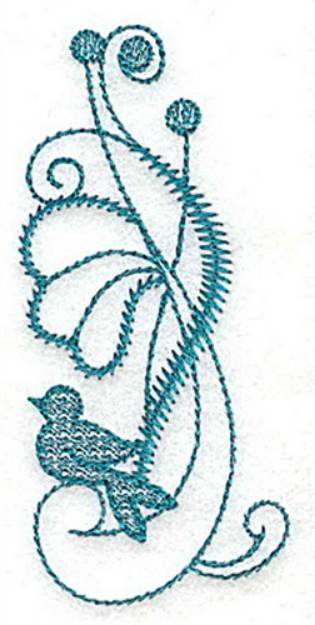 Picture of Flower And Bird Machine Embroidery Design