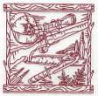 Picture of Redwork Rifle & Ammunition Machine Embroidery Design