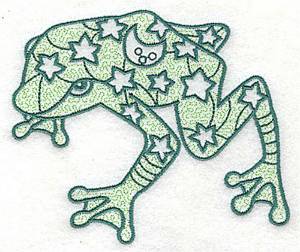 Picture of Frog With Stars Machine Embroidery Design