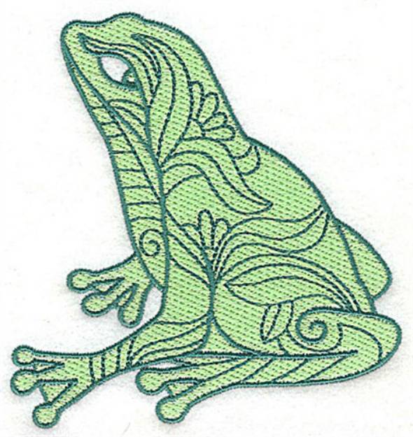 Picture of Decorative Sitting Frog Machine Embroidery Design