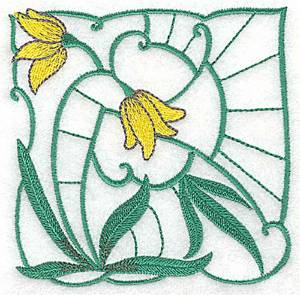 Picture of Yellow Lily Block Machine Embroidery Design