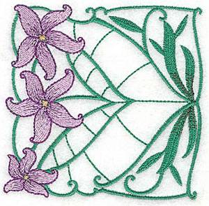 Picture of Purple Lily Block Machine Embroidery Design