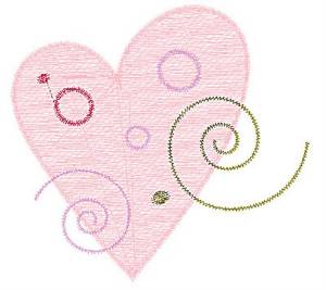 Picture of Heart & Swirls Machine Embroidery Design