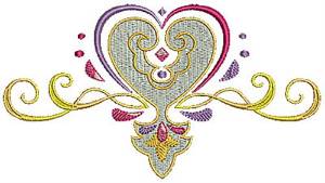 Picture of Swirly Heart Machine Embroidery Design
