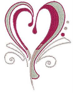 Picture of Swirly Heart Machine Embroidery Design