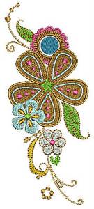 Picture of Swirly Flowers Machine Embroidery Design