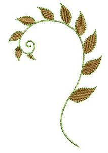 Picture of Swirly Leaves Machine Embroidery Design