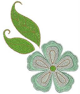 Picture of Green Flower Machine Embroidery Design