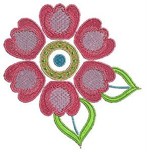 Picture of Pink Flower Machine Embroidery Design
