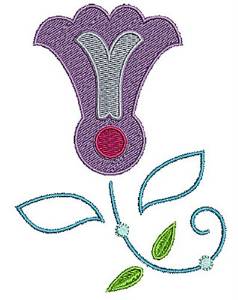 Picture of Swirly Purple Flower Machine Embroidery Design