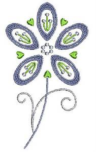 Picture of Swirly Purple Flower Machine Embroidery Design