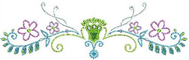 Picture of Swirly Floral Border Machine Embroidery Design