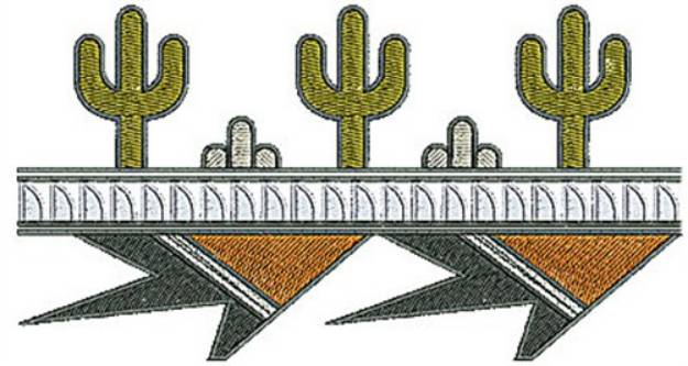 Picture of Southwestern Cactus Border Machine Embroidery Design