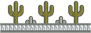 Picture of Southwestern Cactus Border Machine Embroidery Design