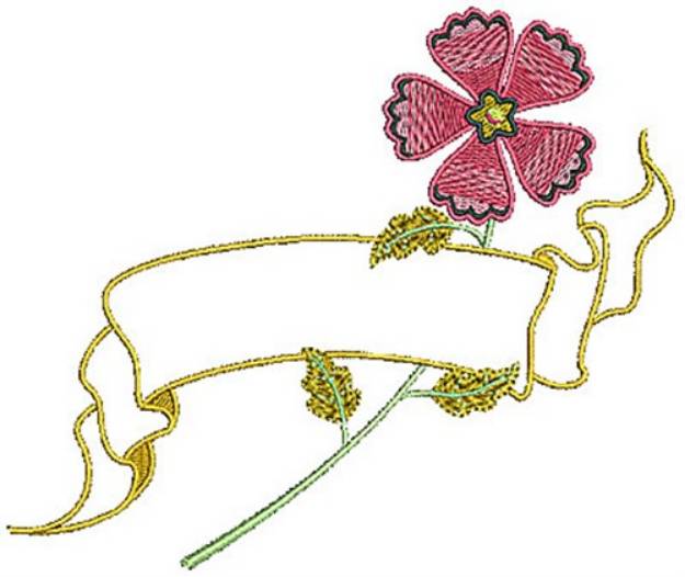 Picture of Flower Banner Outline Machine Embroidery Design