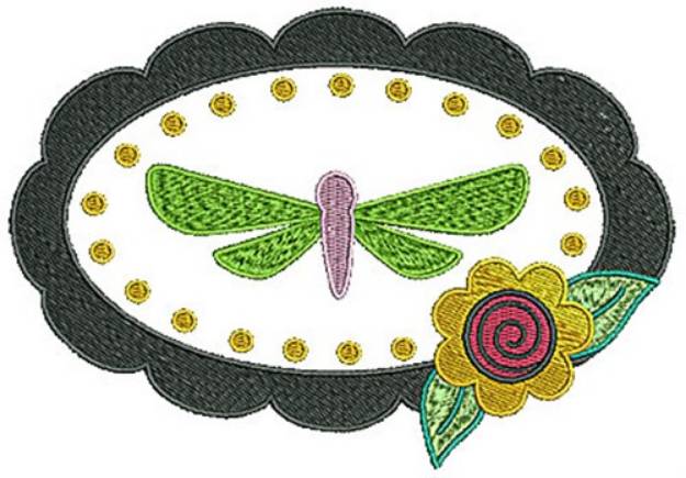 Picture of Dragonfly Oval Machine Embroidery Design