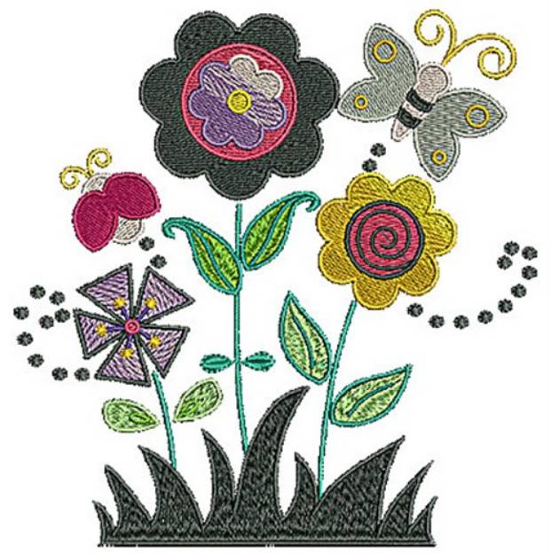Picture of Butterfly Garden Machine Embroidery Design