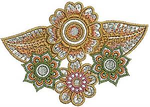 Picture of Floral Henna Machine Embroidery Design