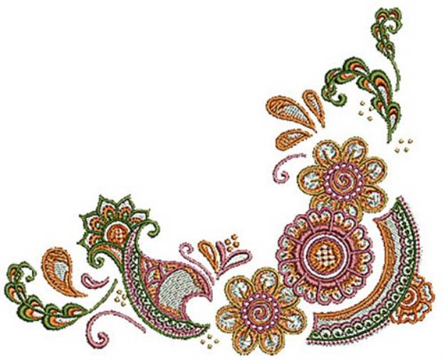 Picture of Henna Corner Blooms Machine Embroidery Design