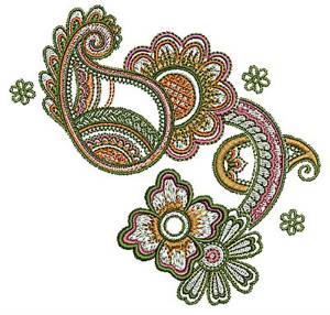 Picture of Henna Floral Paisley Machine Embroidery Design
