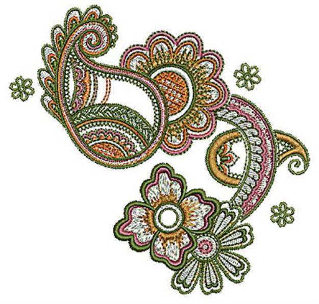 Picture of Henna Floral Paisley Machine Embroidery Design