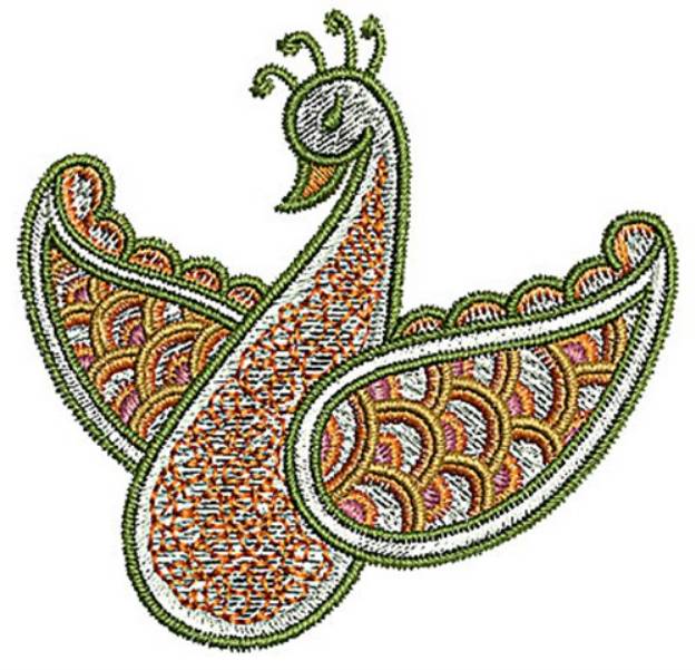 Picture of Henna Paisley Peacock Machine Embroidery Design