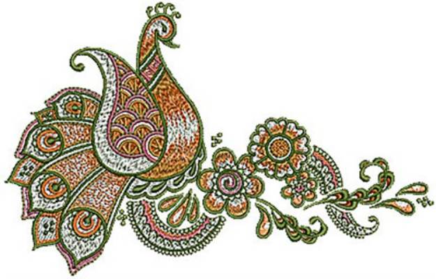 Picture of Henna Paisley Bird Machine Embroidery Design