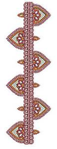 Picture of Henna Border Leaves Machine Embroidery Design