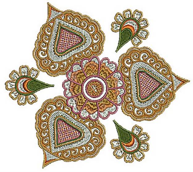 Picture of Floral Henna Machine Embroidery Design