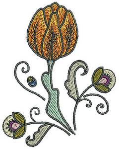 Picture of Flower Tudor Machine Embroidery Design