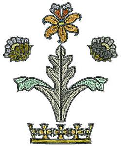 Picture of Tudor Flowers Tiara Machine Embroidery Design