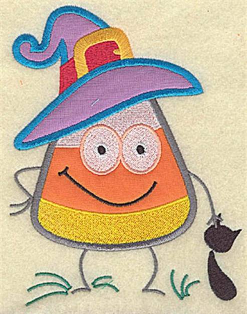 Picture of Candy Corn Witch Machine Embroidery Design