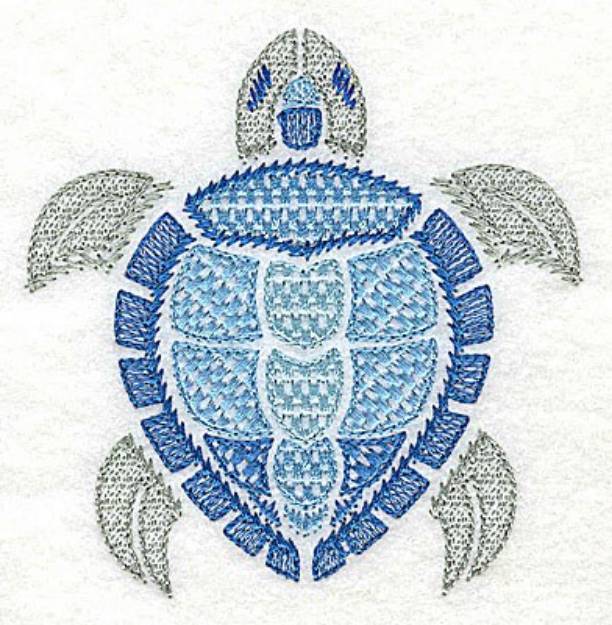 Picture of Jacobean Sea Turtle  Machine Embroidery Design