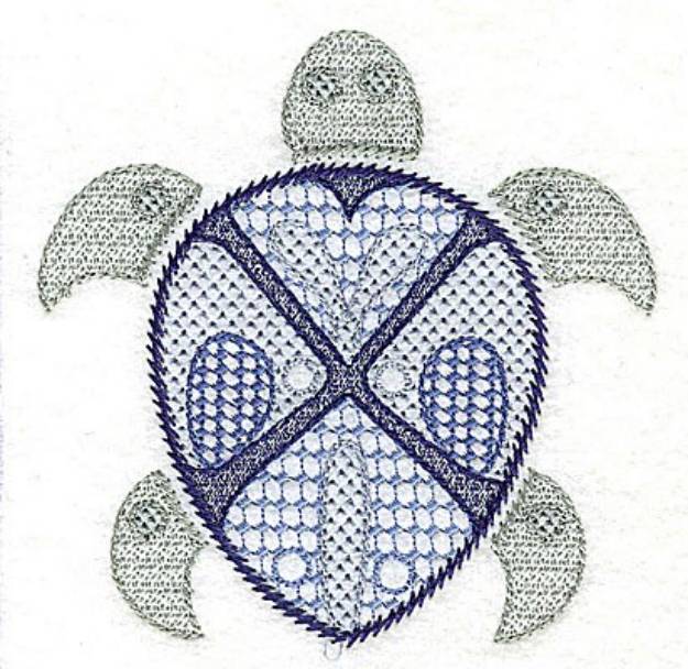 Picture of Jacobean Sea Turtle Machine Embroidery Design