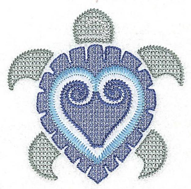 Picture of Jacobean Sea Turtle Machine Embroidery Design