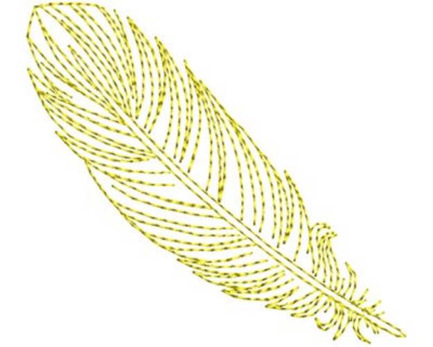 Picture of Gold Fancy Feather Machine Embroidery Design