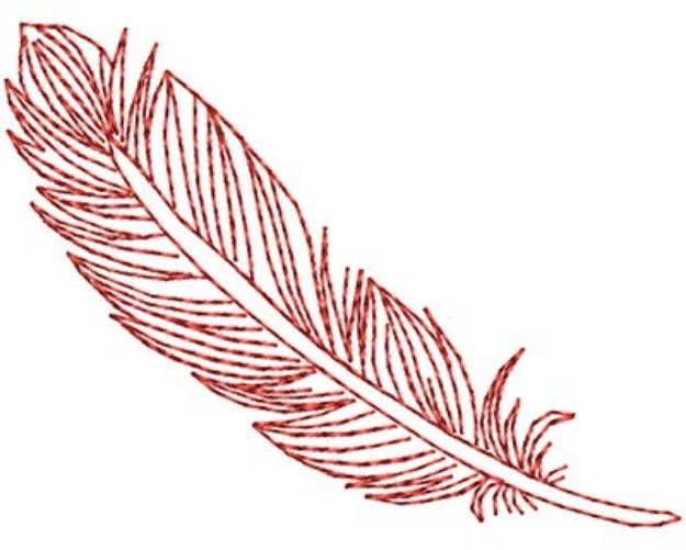 Picture of Red Fancy Feather Machine Embroidery Design