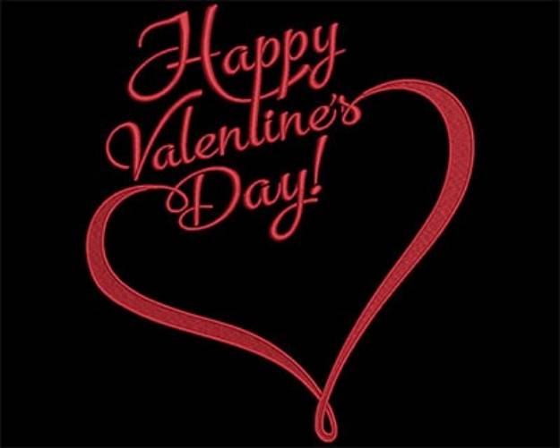 Picture of Happy Valentines Day Heart Machine Embroidery Design