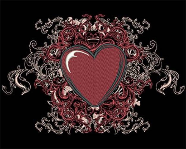 Picture of Heart with Swirls Machine Embroidery Design