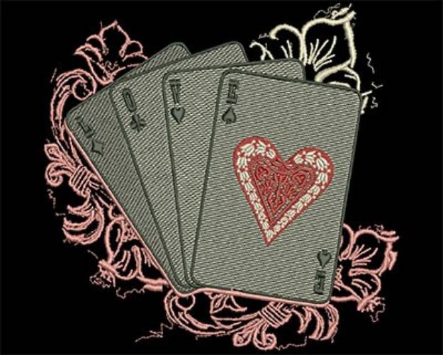 Picture of Valentines Day Playing Cards Machine Embroidery Design