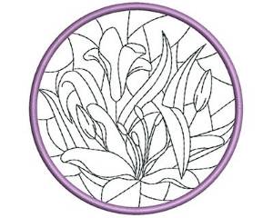 Picture of Stained Glass Sun Catcher Machine Embroidery Design