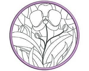 Picture of Stained Glass Sun Catcher Machine Embroidery Design