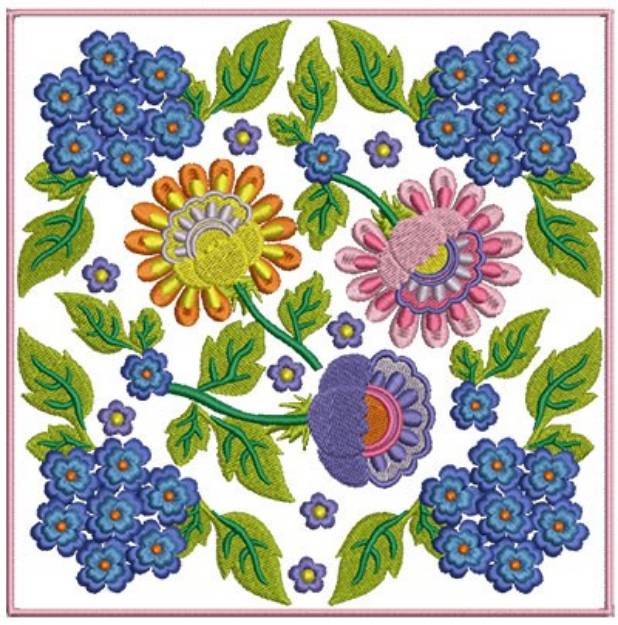 Picture of Floral Blocks Machine Embroidery Design