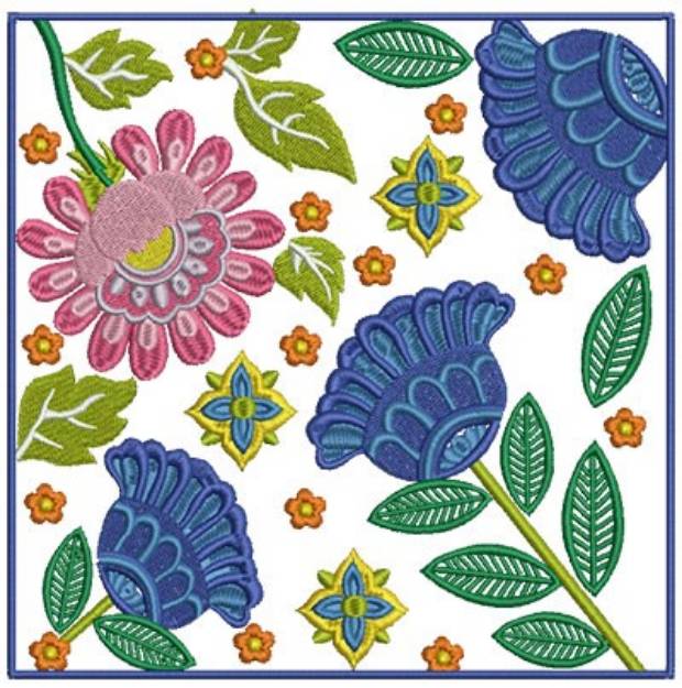 Picture of Floral Square Machine Embroidery Design