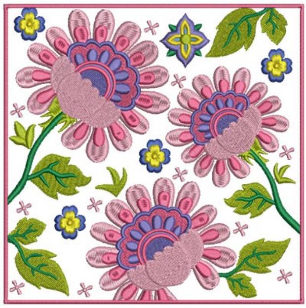 Picture of Flower Square Machine Embroidery Design