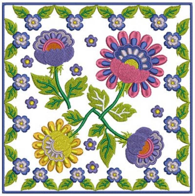 Picture of Floral Blocks Machine Embroidery Design