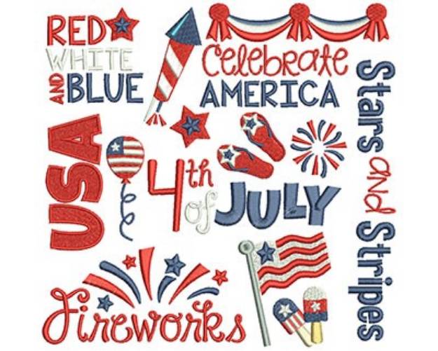 Picture of 4th of July Machine Embroidery Design