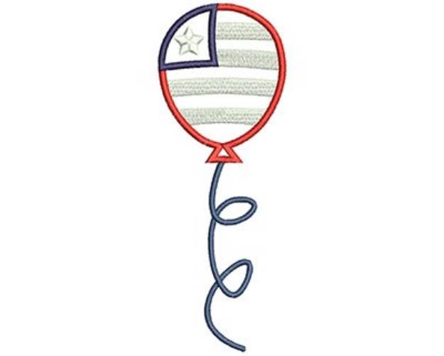 Picture of 4th of July Balloon Machine Embroidery Design