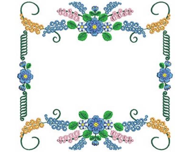 Picture of Flower Frame Machine Embroidery Design
